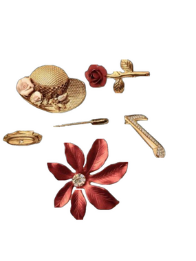 Vintage Costume Jewelry Brooches Pins Set